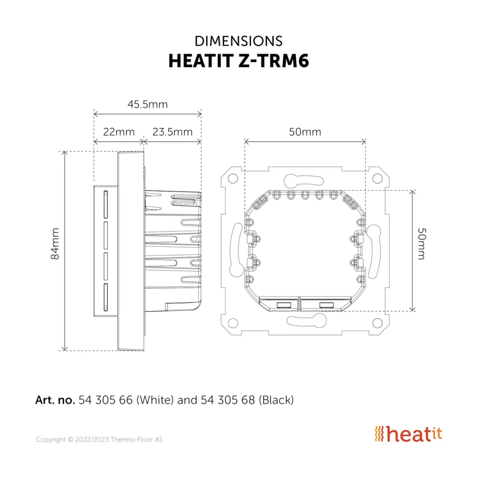 Heatit Z-TRM6 Termostat med Z-wave White