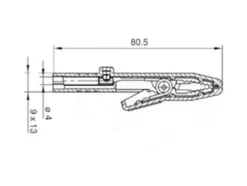 Hirschmann Krokodilklämma 80 mm Röd