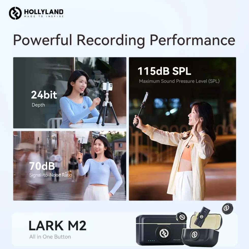 Hollyland Lark M2 Combo Trådlöst mikrofonsystem