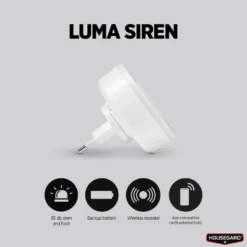 Housegard Luma trådlös siren med repeaterfunktion