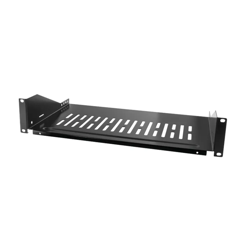 19"-hylla Svart 2U