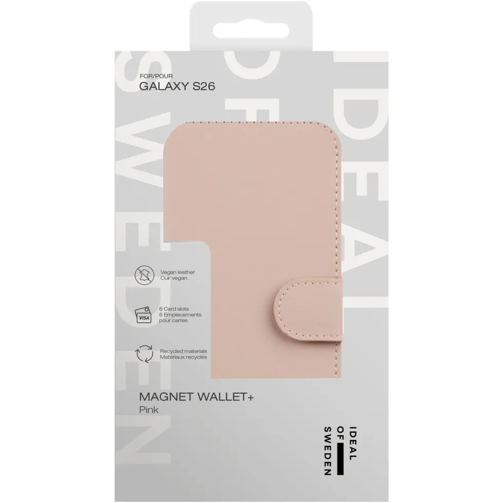 IDEAL OF SWEDEN Magnet Wallet+ - plånboksfodral till Galaxy S26 Pink