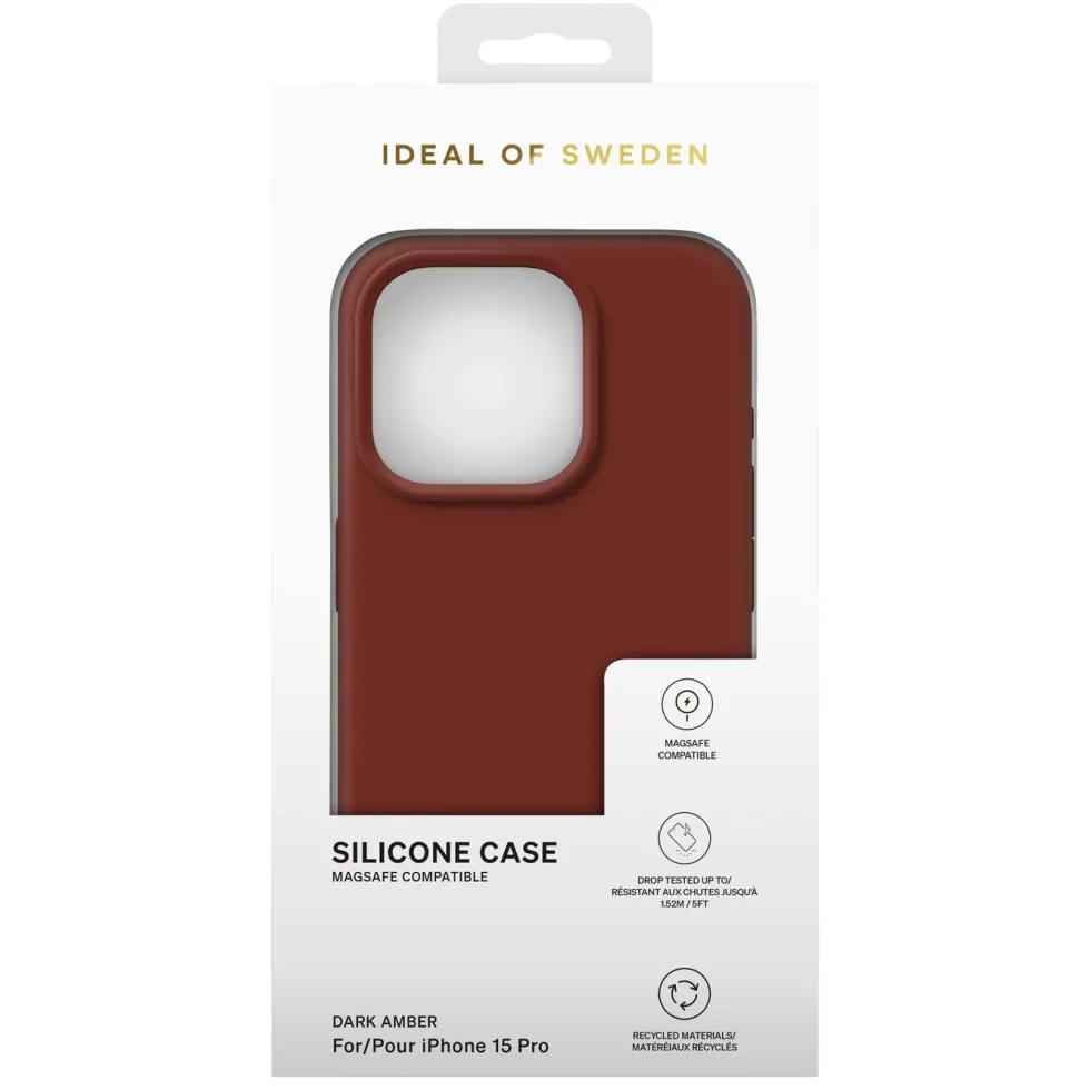 IDEAL OF SWEDEN Silikonskal för iPhone 15 Pro Dark Amber