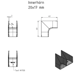 Innerhörn för kabelkanal 20x17 mm