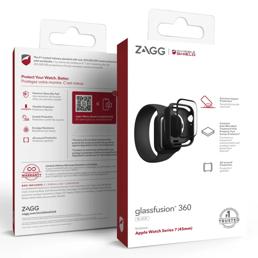 Invisible Shield Glass Fusion för Apple Watch 7, 45 mm