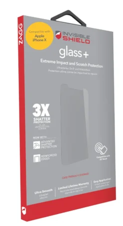 Invisible Shield Glass+ Skärmskydd för iPhone X och Xs