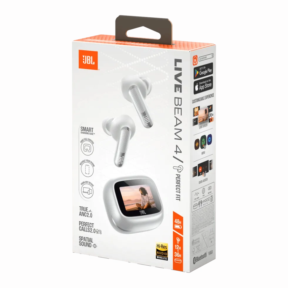 JBL Live Beam 4 trådlösa in-ear-hörlurar Silver