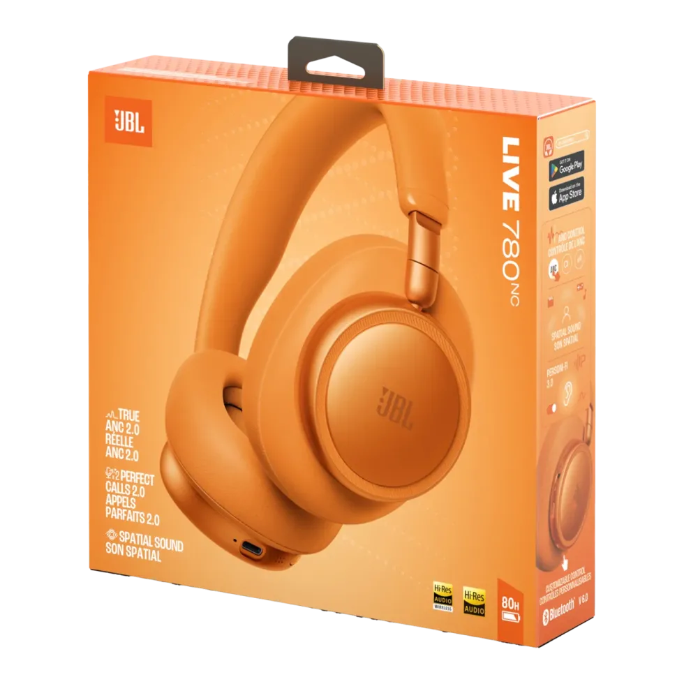 JBL Live 780NC over-ear-hörlurar med brusreducering Orange