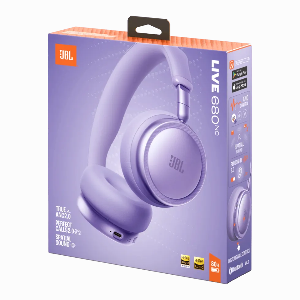 JBL Live 680NC trådlösa on-ear-hörlurar Purple