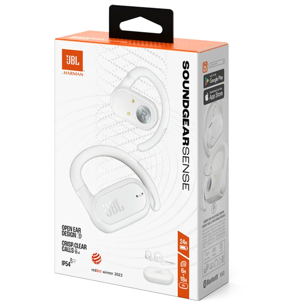 JBL Soundgear Sense trådlösa open-ear-hörlurar Vit