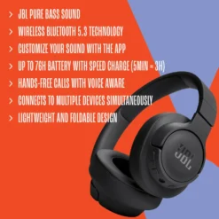 JBL Tune 720BT Trådlösa hörlurar Svart