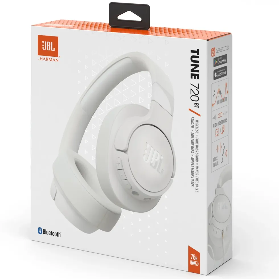 JBL Tune 720BT Trådlösa hörlurar Vit