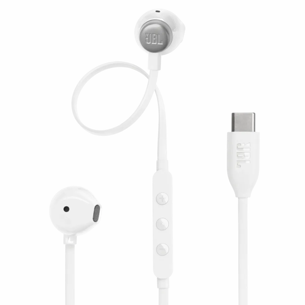 JBL Tune 305C USB-C-hörlurar med sladd Vit
