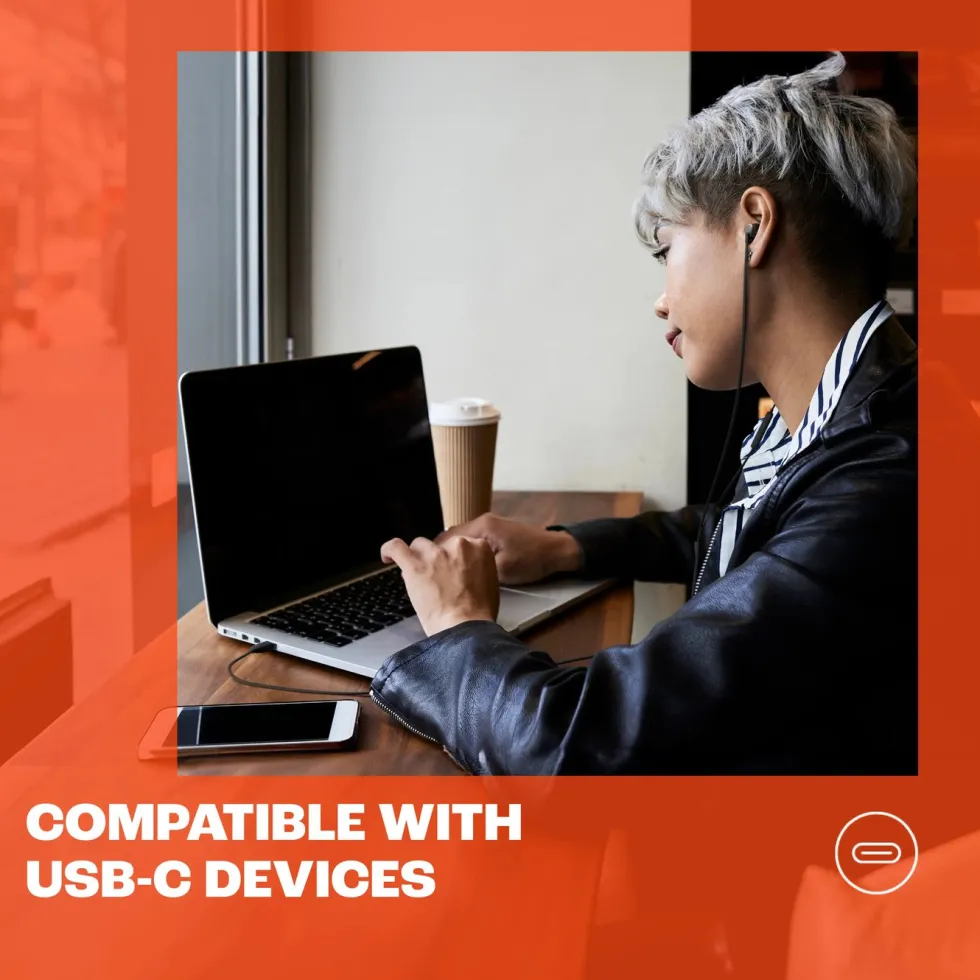 JBL Tune 305C USB-C-hörlurar med sladd Vit