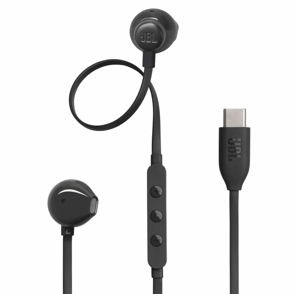 JBL Tune 305C USB-C-hörlurar med sladd Svart