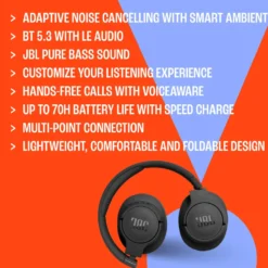 JBL Tune 770NC Trådlösa hörlurar Svart