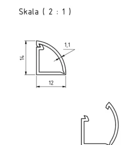 Kabelkanal för hörn 12x14 mm 2 m