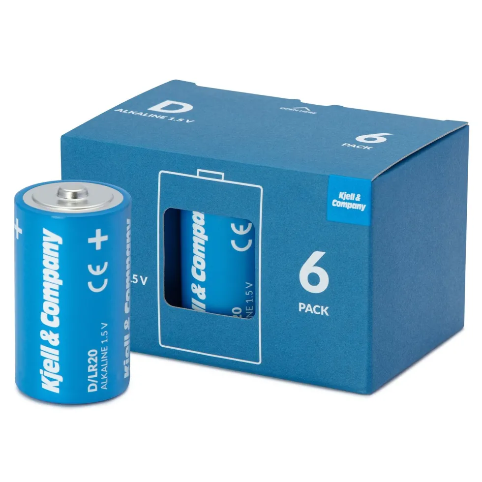 Kjell & Company D-batterier (LR20) 6-pack