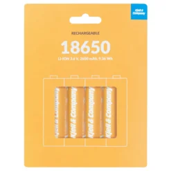 Kjell & Company 18650 Li-ion-batteri 3,6 V 2600 mAh 4-pack