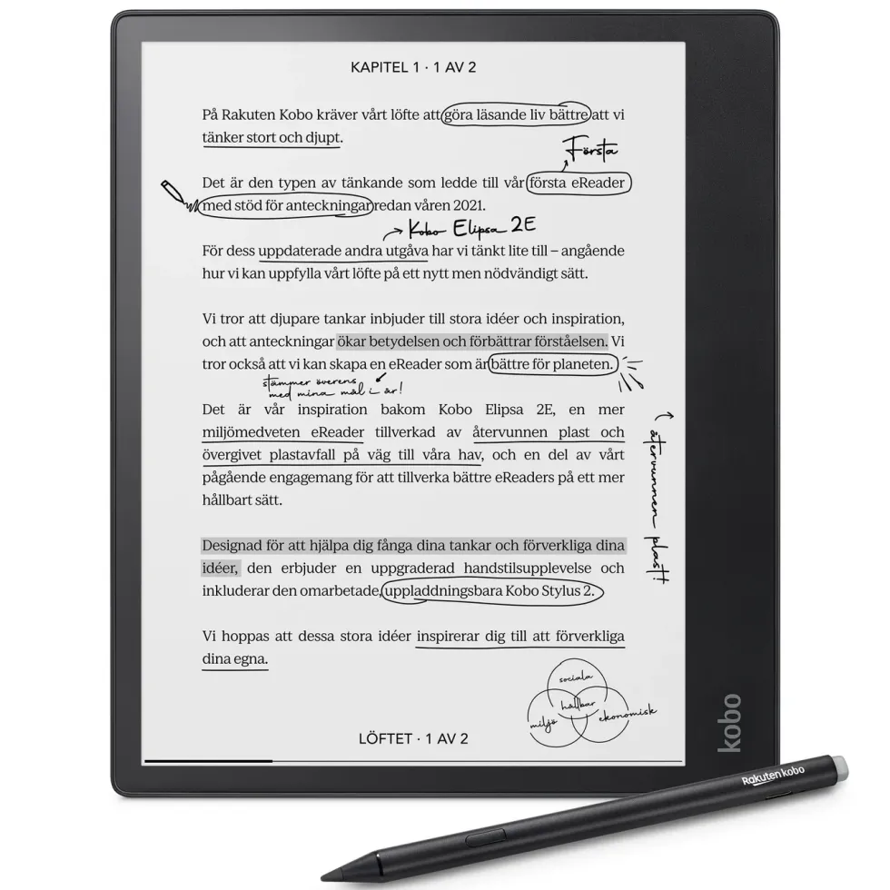 Kobo Notebook Elipsa 2E med Kobo Stylus 2