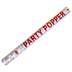 Konfettikanon med pappersremsor XL Silver