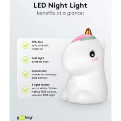 LED-nattlampa Enhörning