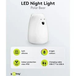 LED-nattlampa Isbjörn