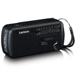 Lenco MCR-113BK FM-radio med dynamo- och solcellsladdning