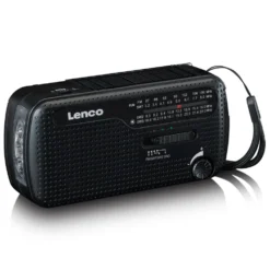 Lenco MCR-113BK FM-radio med dynamo- och solcellsladdning