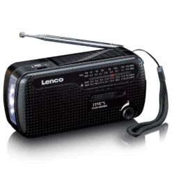 Lenco MCR-113BK FM-radio med dynamo- och solcellsladdning