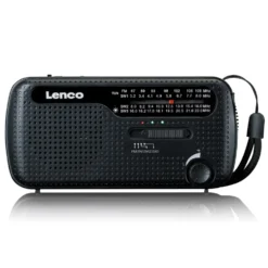 Lenco MCR-113BK FM-radio med dynamo- och solcellsladdning