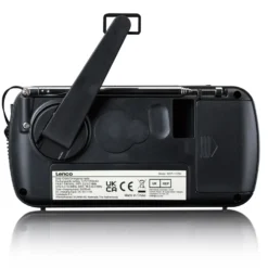 Lenco MCR-113BK FM-radio med dynamo- och solcellsladdning
