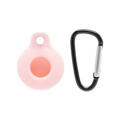 Linocell AirTag silikonfodral med karbinhake Rosa