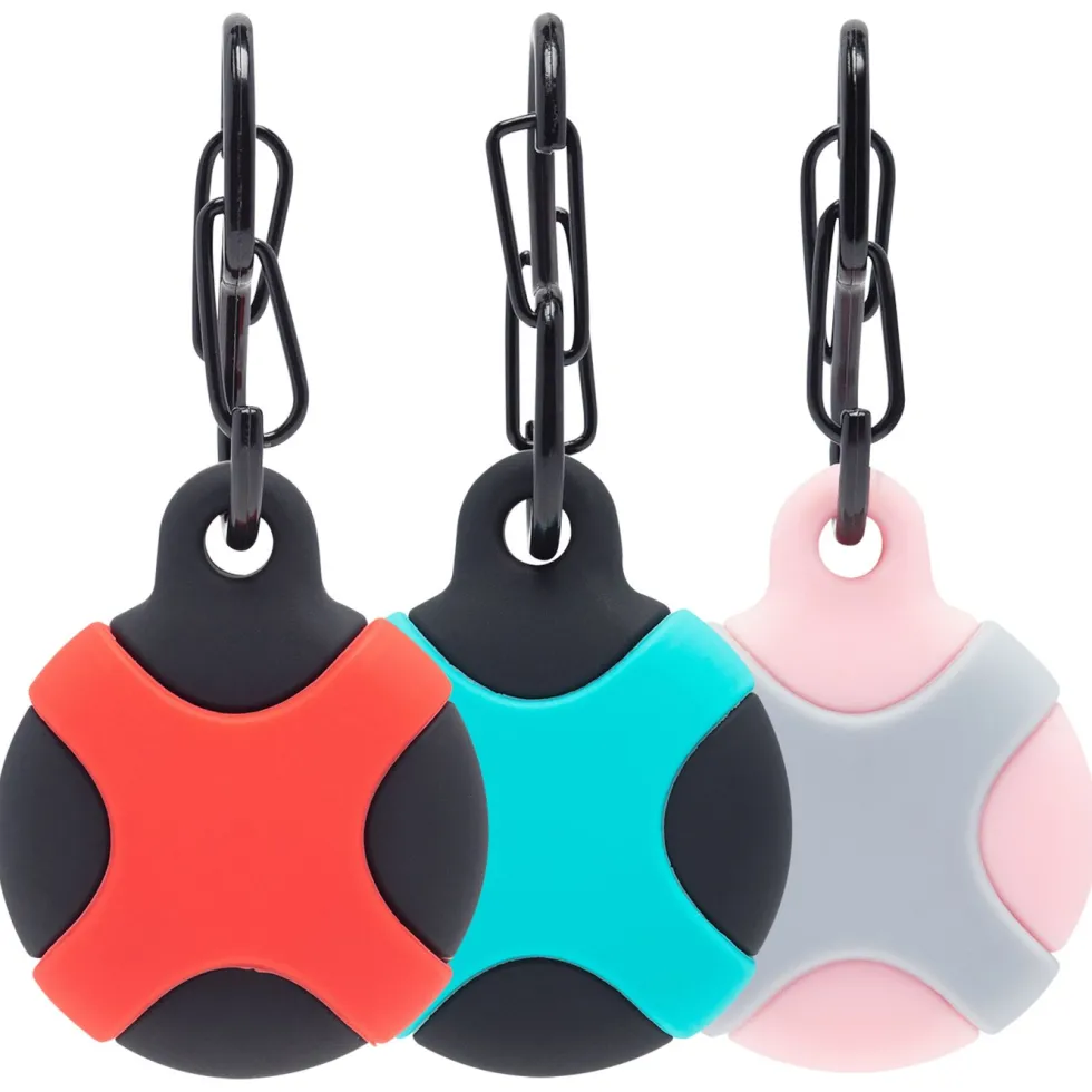Linocell AirTag silikonfodral för djur Svart/Röd