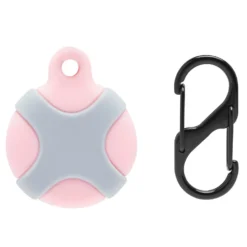 Linocell AirTag silikonfodral för djur Rosa/Grå
