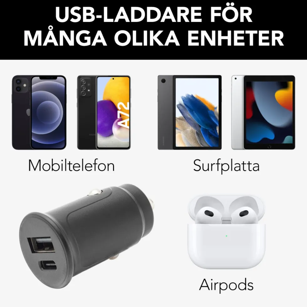 Linocell Billaddare med snabbladdning 30 W