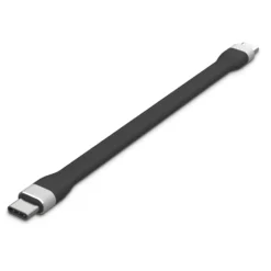 Linocell Flat USB-C-kabel 13 cm Svart