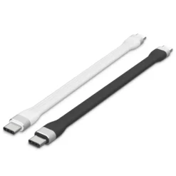 Linocell Flat USB-C-kabel 13 cm Svart