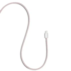 Linocell Flätad USB-A- till Lightning-kabel Rosa 2 m