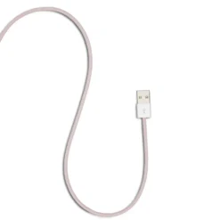 Linocell Flätad USB-A- till Lightning-kabel Rosa 2 m