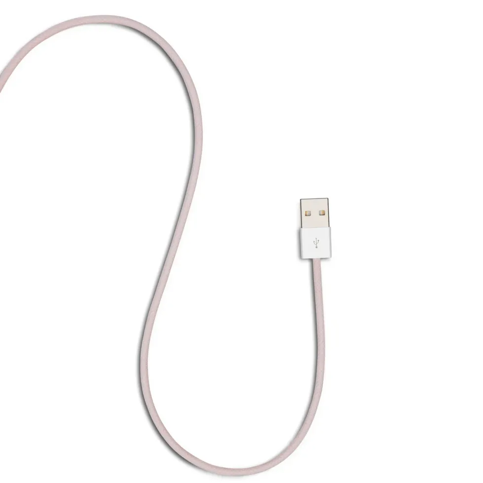 Linocell Flätad USB-A- till Lightning-kabel Rosa 2 m