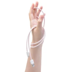 Linocell Flätad USB-A- till Lightning-kabel Rosa 0,5 m