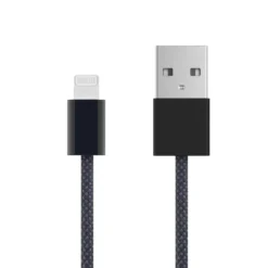 Linocell Flätad USB-A- till Lightning-kabel Svart 2 m
