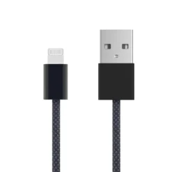 Linocell Flätad USB-A- till Lightning-kabel Svart 0,5 m