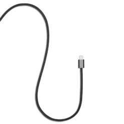 Linocell Flätad USB-A- till Lightning-kabel Svart 0,5 m
