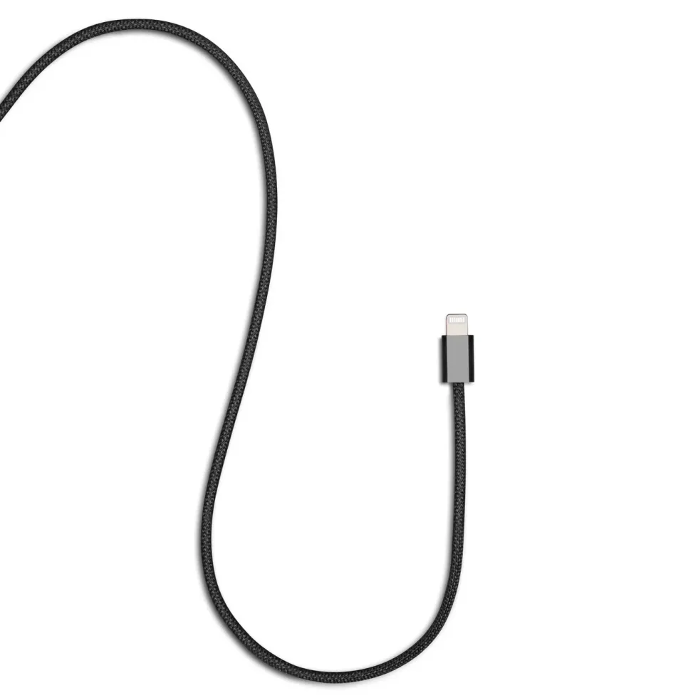 Linocell Flätad USB-A- till Lightning-kabel Svart 0,5 m