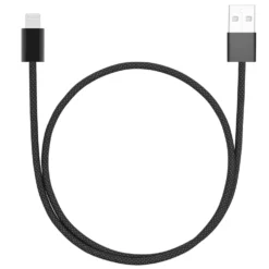 Linocell Flätad USB-A- till Lightning-kabel Svart 0,5 m