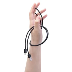 Linocell Flätad USB-A- till Lightning-kabel Svart 1 m