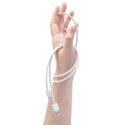 Linocell Flätad USB-A- till Lightning-kabel Vit 0,5 m