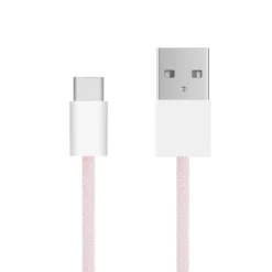 Linocell Flätad USB-A- till USB-C-kabel Rosa 0,5 m